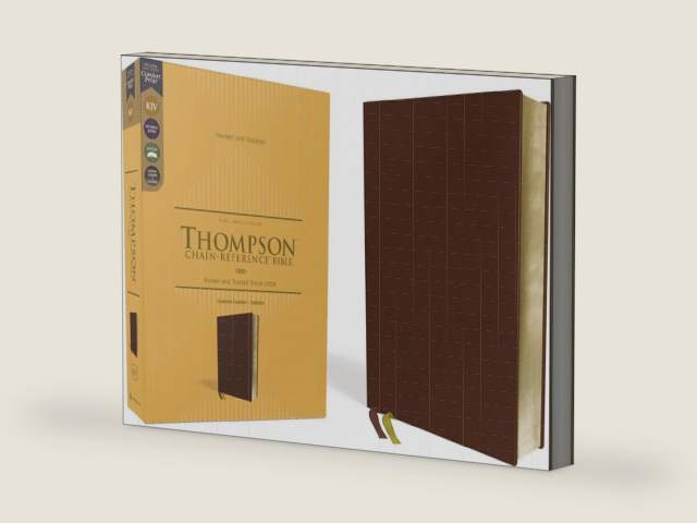 KJV, Thompson Chain-Reference Bible, Genuine Leather, Calfskin, Brown, Red Letter, Comfort Print by Zondervan