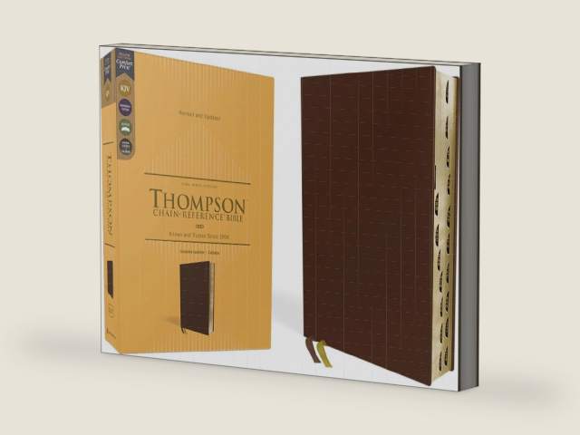 KJV, Thompson Chain-Reference Bible, Genuine Leather, Calfskin, Brown, Red Letter, Thumb Indexed, Comfort Print by Zondervan