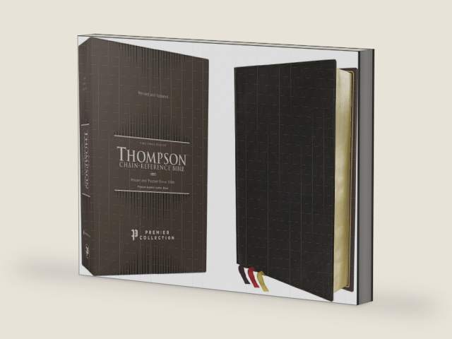 KJV, Thompson Chain-Reference Bible, Premium Goatskin Leather, Black, Premier Collection, Art Gilded Edges, Black Letter, Comfort Print by Zondervan