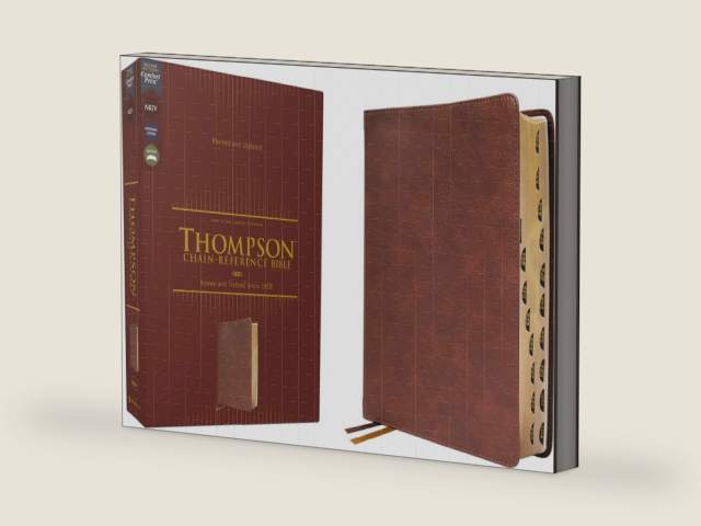 NKJV, Thompson Chain-Reference Bible, Leathersoft, Brown, Red Letter, Thumb Indexed, Comfort Print by Zondervan