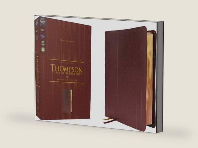 NKJV, Thompson Chain-Reference Bible, Genuine Leather, Calfskin, Burgundy, Red Letter, Comfort Print by Zondervan