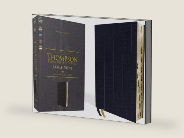 NASB, Thompson Chain-Reference Bible, Large Print, Leathersoft, Navy, 1995 Text, Red Letter, Thumb Indexed, Comfort Print by Zondervan