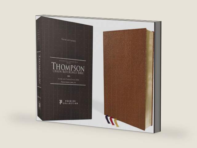 NASB, Thompson Chain-Reference Bible, Premium Goatskin Leather, Premier Collection, Tan, 1995 Text, Black Letter, Art Gilded Edges, Comfort Print by Zondervan