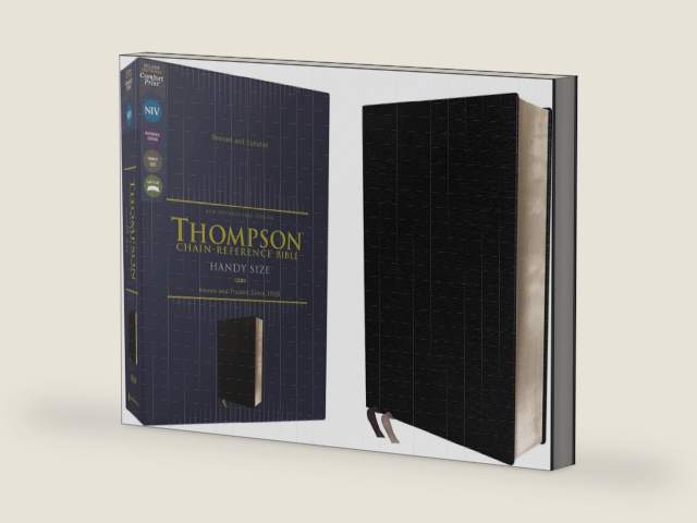 NIV, Thompson Chain-Reference Bible, Handy Size, European Bonded Leather, Black, Red Letter, Comfort Print by Zondervan