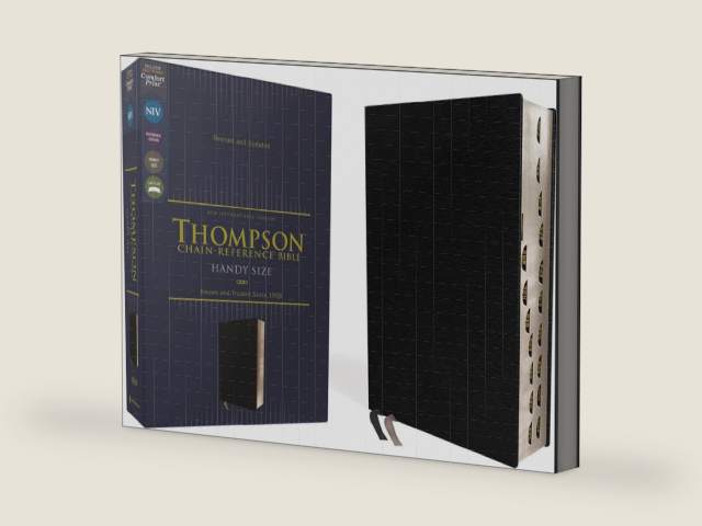 NIV, Thompson Chain-Reference Bible, Handy Size, European Bonded Leather, Black, Thumb Indexed, Red Letter, Comfort Print by Zondervan