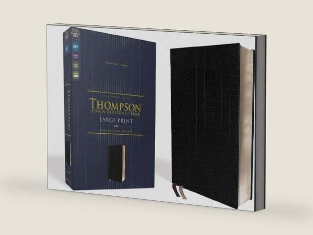 NIV, Thompson Chain-Reference Bible, Large Print, Bonded Leather, Black, Red Letter, Comfort Print by Zondervan