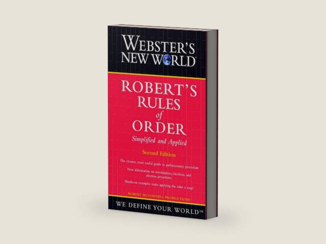Webster's New World Robert's Rules of Order Simplified and Applied, 2nd Edition by Robert McConnell Productions