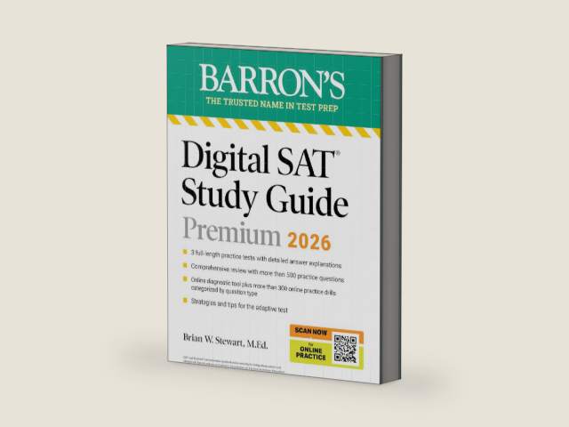 Digital SAT Study Guide Premium, 2026: 3 Practice Tests + Comprehensive Review + Online Practice (Barron's SAT Prep) by Brian W. Stewart M.Ed.