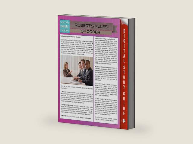 Robert's Rules Of Order (Speedy Study Guides) by Speedy Publishing
