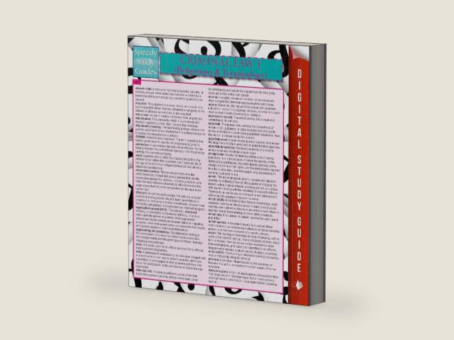 Criminal Law I (Definitions and Terminology) (Speedy Study Guide) by Speedy Publishing