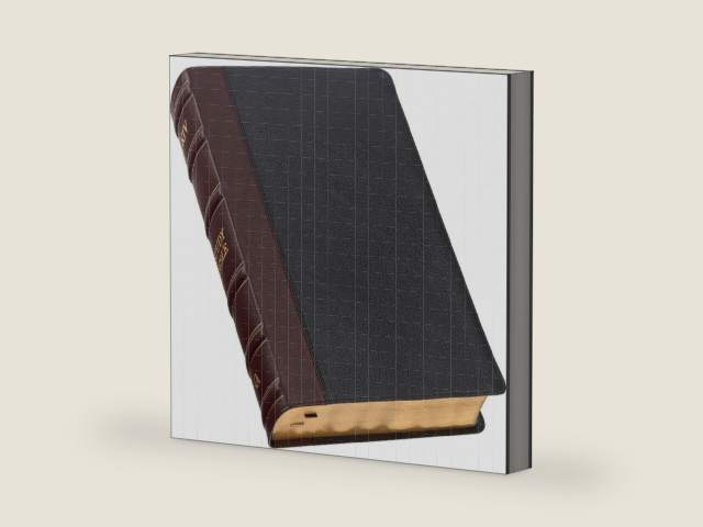 KJV Study Bible, Large Print King James Version Holy Bible, Thumb Tabs, Ribbons, Premium Full Grain Leather Black/Burgundy Debossed (KJV Study Editions LP) by Christian Art Publishers
