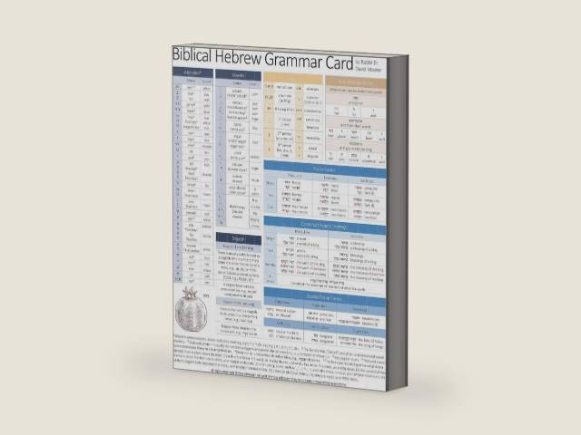Biblical Hebrew Grammar Card by David Moster