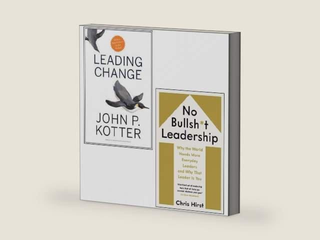 Leading Change By John P. Kotter, No Bullsh*t Leadership By Chris Hirst 2 Books Collection Set By Ryan Holiday by Format: Hardcover