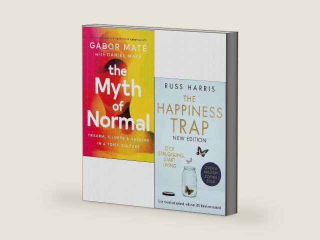 The Myth Of Normal By Gabor Maté, Daniel Maté & The Happiness Trap By Dr. Russ Harris 2 Books Collection Set by Daniel Maté