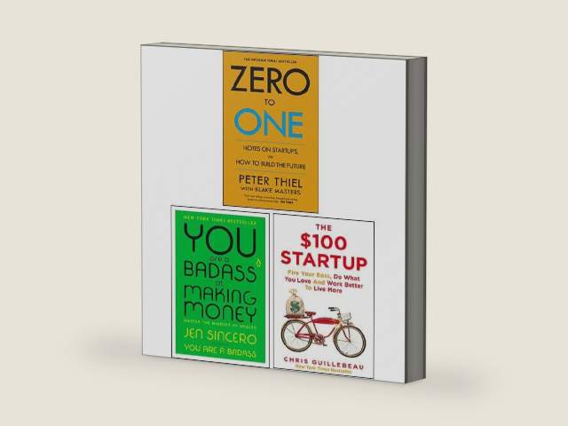 Zero To One,The $100 Startup, You Are a Badass at Making Money 3 Books Collection Set by Jen Sincero
