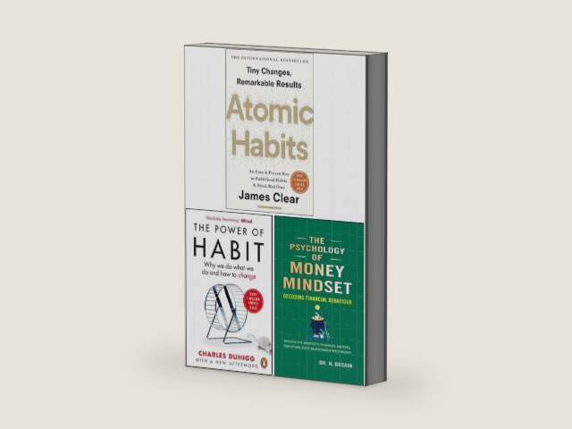 Atomic Habits, The Power of Habit & The Psychology of Money Mindset 3 Books Collection Set by James Clear