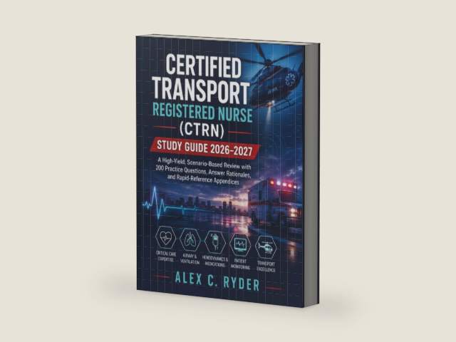 CERTIFIED TRANSPORT REGISTERED NURSE (CTRN) STUDY GUIDE 2026–2027: A High-Yield, Scenario-Based Review with 200 Practice Questions, Answer Rationales, and Rapid-Reference Appendices by Alex C. Ryder