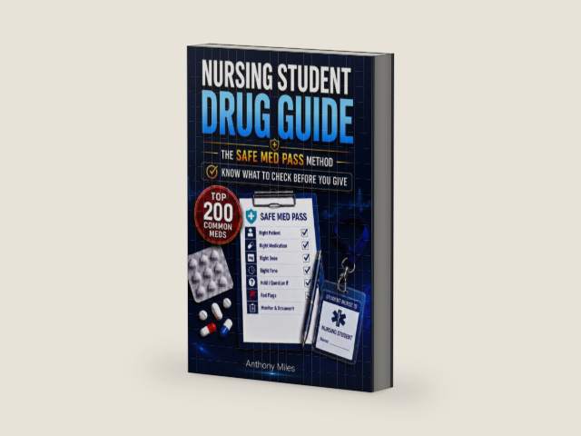 Nursing Student Drug Guide: The Safe Med Pass Method for Top 200 Common Meds, Hold Parameters, Red Flags, Clinical Confidence, and Exam Prep by Anthony Miles