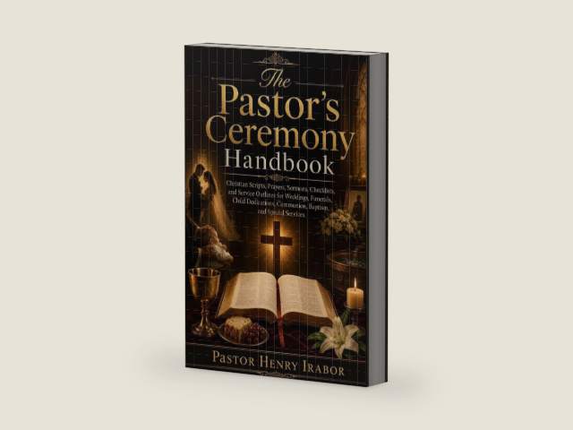 The Pastor’s Ceremony Handbook: Christian Scripts, Prayers, Sermons, Checklists, and Service Outlines for Weddings, Funerals, Child Dedications, Communion, Baptism, and Special Services by Pastor Henry Irabor