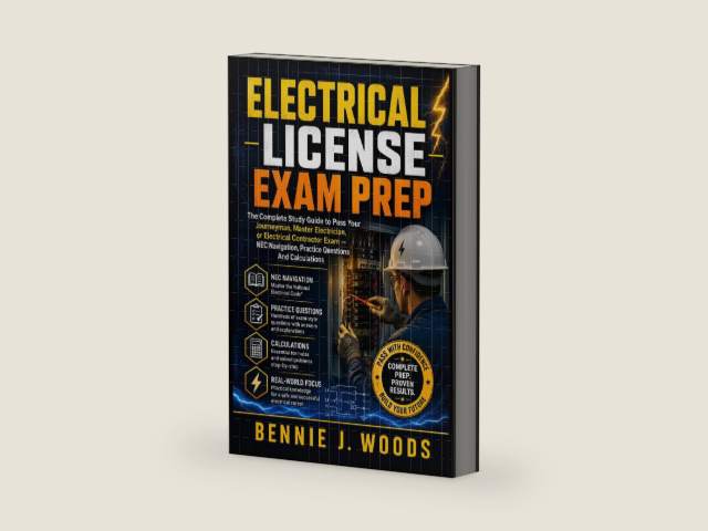 ELECTRICAL LICENSE EXAM PREP: The Complete Study Guide To Pass Your Journeyman, Master Electrician, Or Electrical Contractor Exam With NEC Navigation, Practice Questions And Calculations by Bennie J. Woods