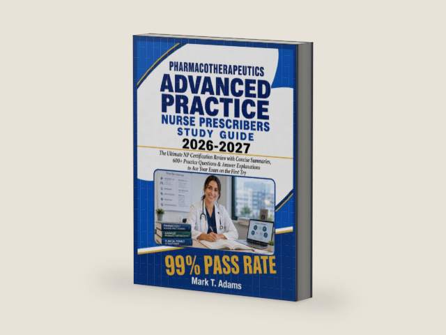 PHARMACOTHERAPEUTICS ADVANCED PRACTICE NURSE PRESCRIBERS Study Guide 2026-2027: The Ultimate NP Certification Review with Concise Summaries, 600+ ... to Ace Your Exam on the First Try by Mark T Adams