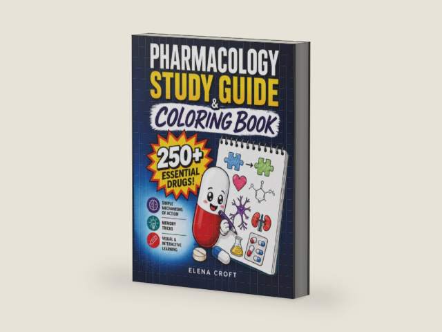 Pharmacology Study Guide & Coloring Book: 250+ Essential Drugs with Simple Mechanisms of Action and Memory Tricks in a Visual and Interactive Guide for Nursing, Pharmacy, and Medical Students by Elena Croft