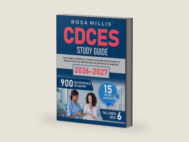 CDCES Study Guide: Expert Strategies, In-Depth Review of Diabetes Care & Education Specialist Concepts, and Methods to Ace the Exam + 900 Practice Q&As with Explanations (6 Full-Length Tests) by Rosa Millis