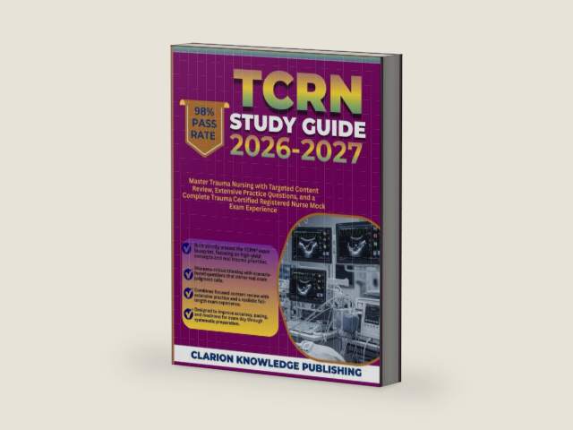 TCRN Study Guide 2026-2027: Master Trauma Nursing with Targeted Content Review, Extensive Practice Questions, and a Complete Trauma Certified Registered Nurse Mock Exam Experience by CLARION KNOWLEDGE PUBLISHING