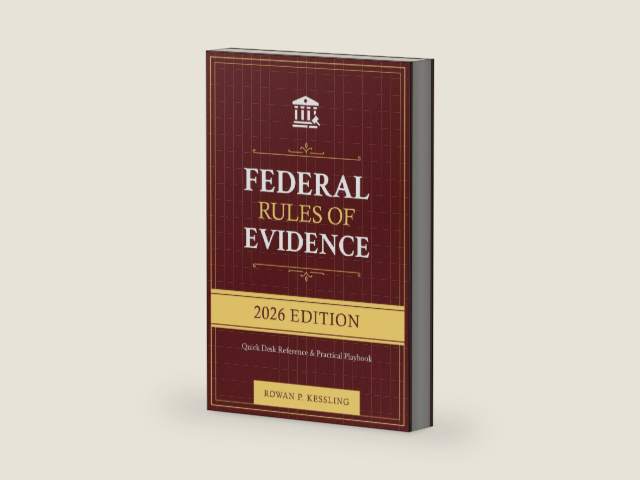 Federal Rules of Evidence, 2026 Edition: Quick Desk Reference + Practical Playbook with Cross-Refs, Objection Scripts, Checklists & Practice Q&A by Rowan P. Kessling