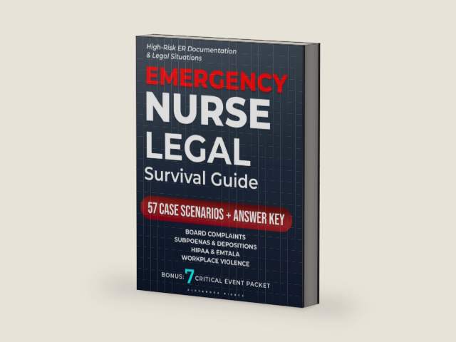 Emergency Nurse Legal Survival Guide: Protect Your License with Documentation That Defends You: Board Complaints, Subpoenas/Depositions, and Workplace Violence What to Do, Say, and Chart by Alexandra Pierce