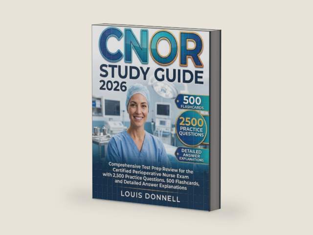 CNOR STUDY GUIDE 2026: Comprehensive Test Prep Review for the Certified Perioperative Nurse Exam with 2,500 Practice Questions. 500 Flashcards, and Detailed Answer Explanations by Louis Donnell