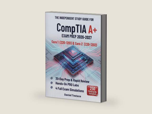 The Independent Study Guide for CompTIA A+ Core 1 (220-1201) & Core and Core 2 (220-1202): 30-Day Prep & Rapid Review with Hands-On PBQ Labs and 4 Exam Simulations for IT Certification Success by Daniel Testace