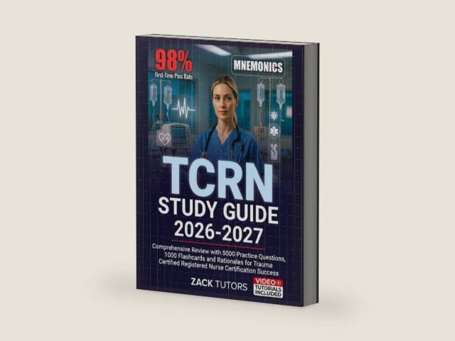 TCRN STUDY GUIDE 2026-2027: Comprehensive Review with 5000 Practice Questions, 1000 Flashcards and Rationales for Trauma Certified Registered Nurse Certification Success by ZACK TUTORS