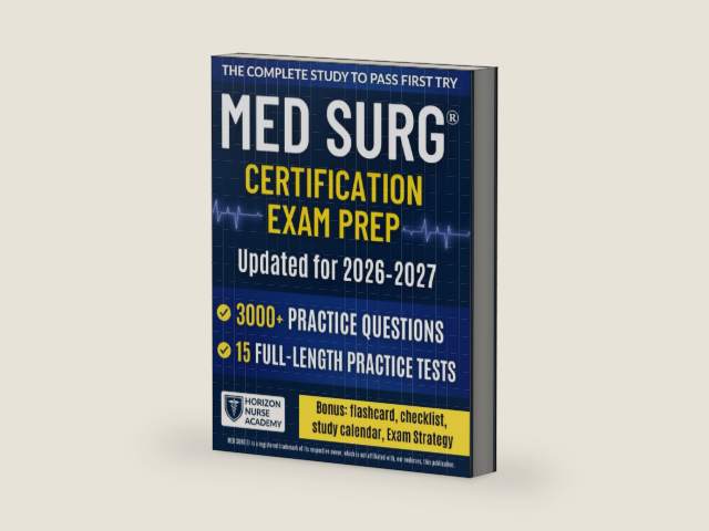 MED SURG® Certification Exam Prep: The Complete Study System with 3000+ Questions, 15 Practice Exams, Clear Rationales & Step-by-Step Strategies to Pass with Confidence. by Horizon Nurse Academy