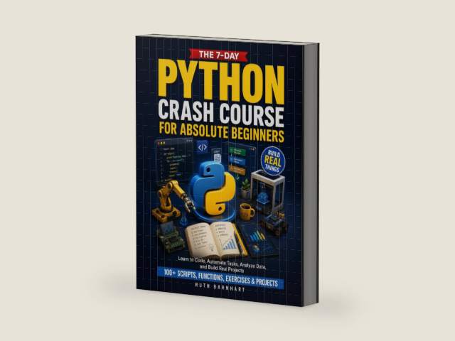 The 7-Day Python Crash Course For Absolute Beginners: Learn to Build Real Things, Automate Repetitive Work, and Think Like a Coder — With 100+ Scripts, Functions, Exercises, and Projects by Ruth Barnhart