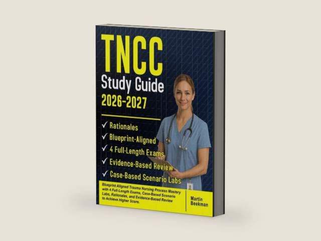 TNCC Study Guide 2026–2027: Blueprint Aligned Trauma Nursing Process Mastery with 4 Full-Length Exams, Case-Based Scenario Labs, Rationales, and Evidence-Based Review to Achieve Higher Score. by Martin Beekman