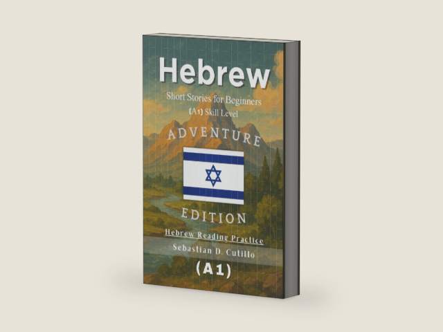 Hebrew Short Stories for Beginners (A1) Skill Level - Adventure Edition - Hebrew Reading Practice (Hebrew Short Stories (CEFR Leveled Language Learning)) by Sebastian D. Cutillo
