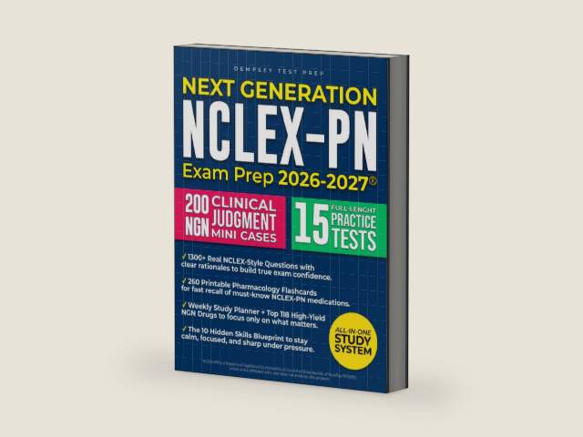 Next Generation NCLEX-PN Exam Prep: The Most Complete and Up-to-Date Study Guide with 15 Full-Length Practice Tests, Step-by-Step Explanations, and Expert Tips to Pass with Ease by Dempsey Test Prep
