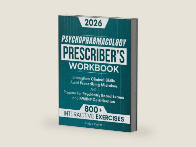 Psychopharmacology Prescriber’s Workbook: 800+ Interactive Exercises and Clinical Scenarios to Strengthen Clinical Skills, Avoid Mistakes, and Prepare for Psychiatry Board Exams & PMHNP Certification by Emily J. Carter