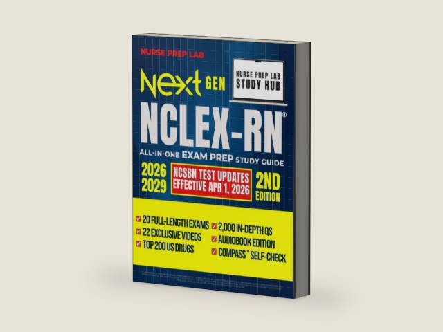 NEXT GENERATION NCLEX-RN® PREP: The stress-free, all-in-one NCLEX-RN® guide: 6+hrs audiobook, 10 full-length exams, 1,000 new CAT questions, memory ... and mindset tips to become an RN fast! by Sophia Clarke