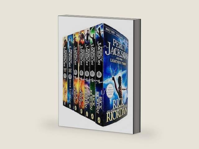 Percy Jackson Collection 7 Books Set (Lightning Thief; Sea of Monsters; Titan's Curse; Battle of the Labyrinth; Last Olympian; Greek Heroes; Greek Gods) by Rick Riordan