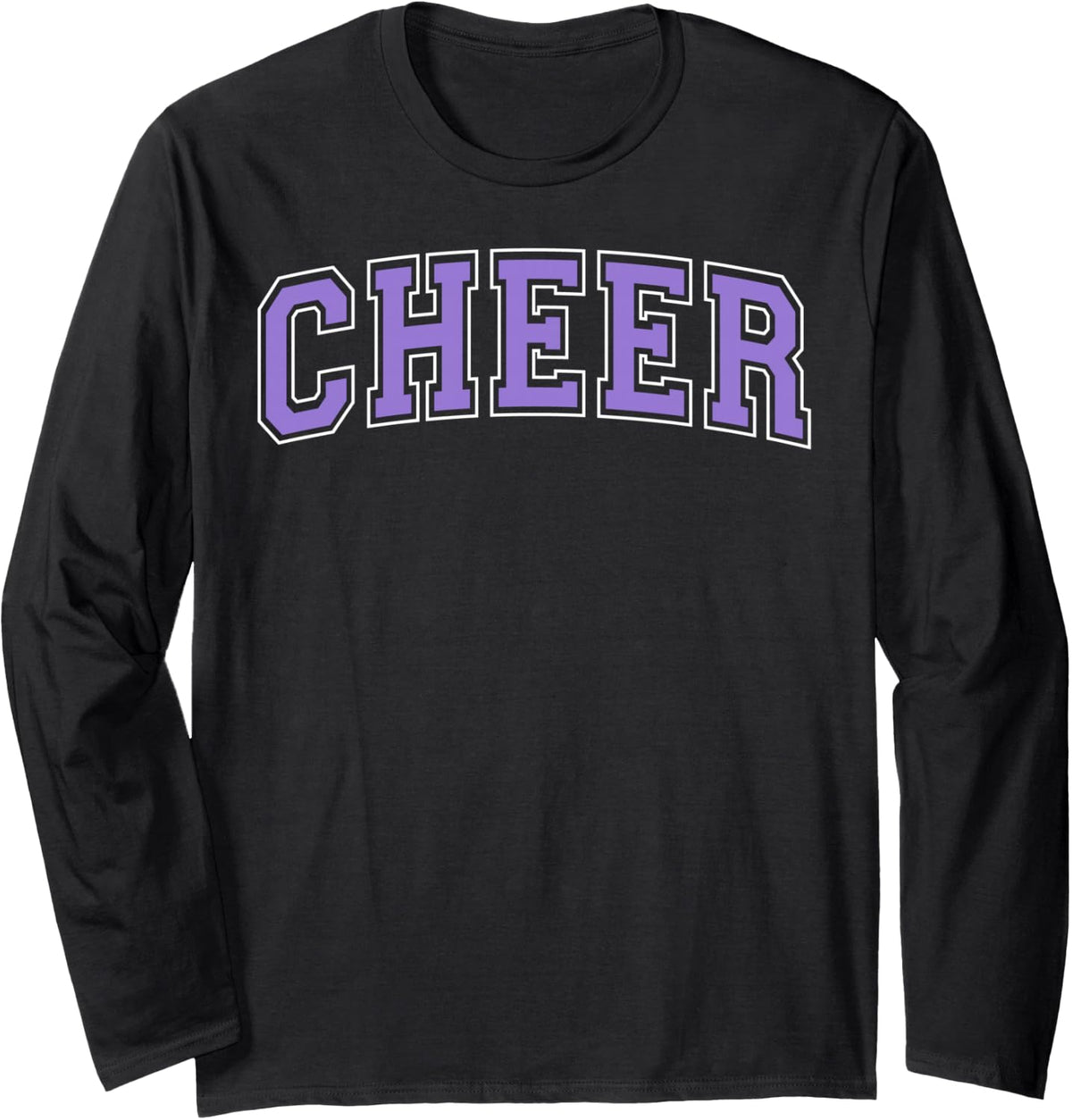 Cheer Varsity Purple and White Cheerleader Cheerleading Long Sleeve T-Shirt