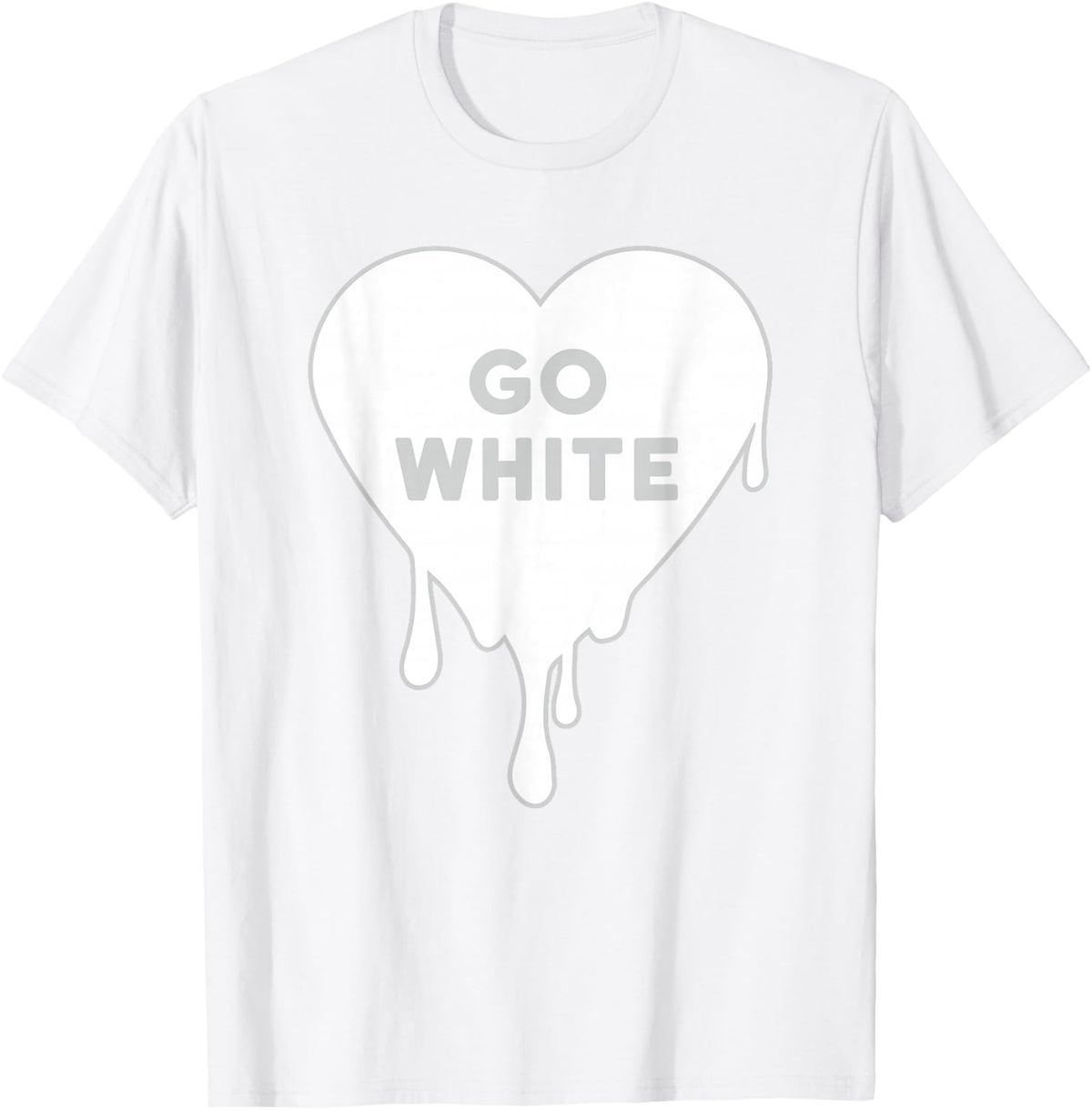 Go White - White Team, Color War, Camp, Dripping Heart Cute T-Shirt