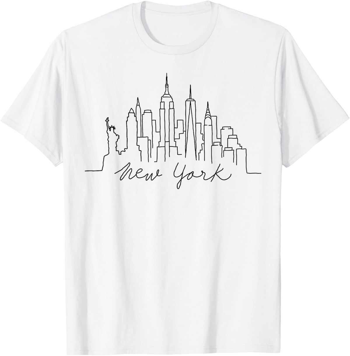 New York City Skyline Statue of Liberty NY NYC USA Vintage T-Shirt