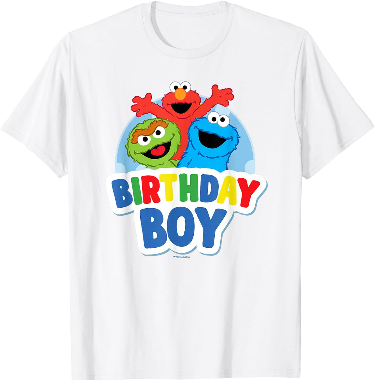 Sesame Street Elmo Oscar Cookie Monster Birthday Boy T-Shirt