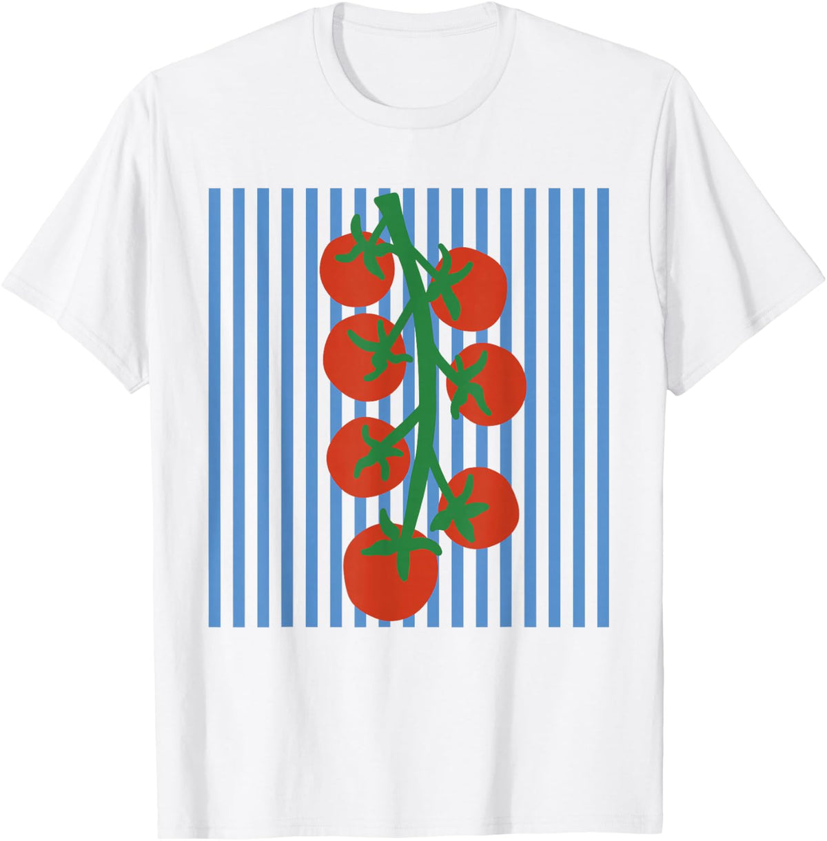 Tomatoes with blue stripes Pomodoro tomato girl summer T-Shirt