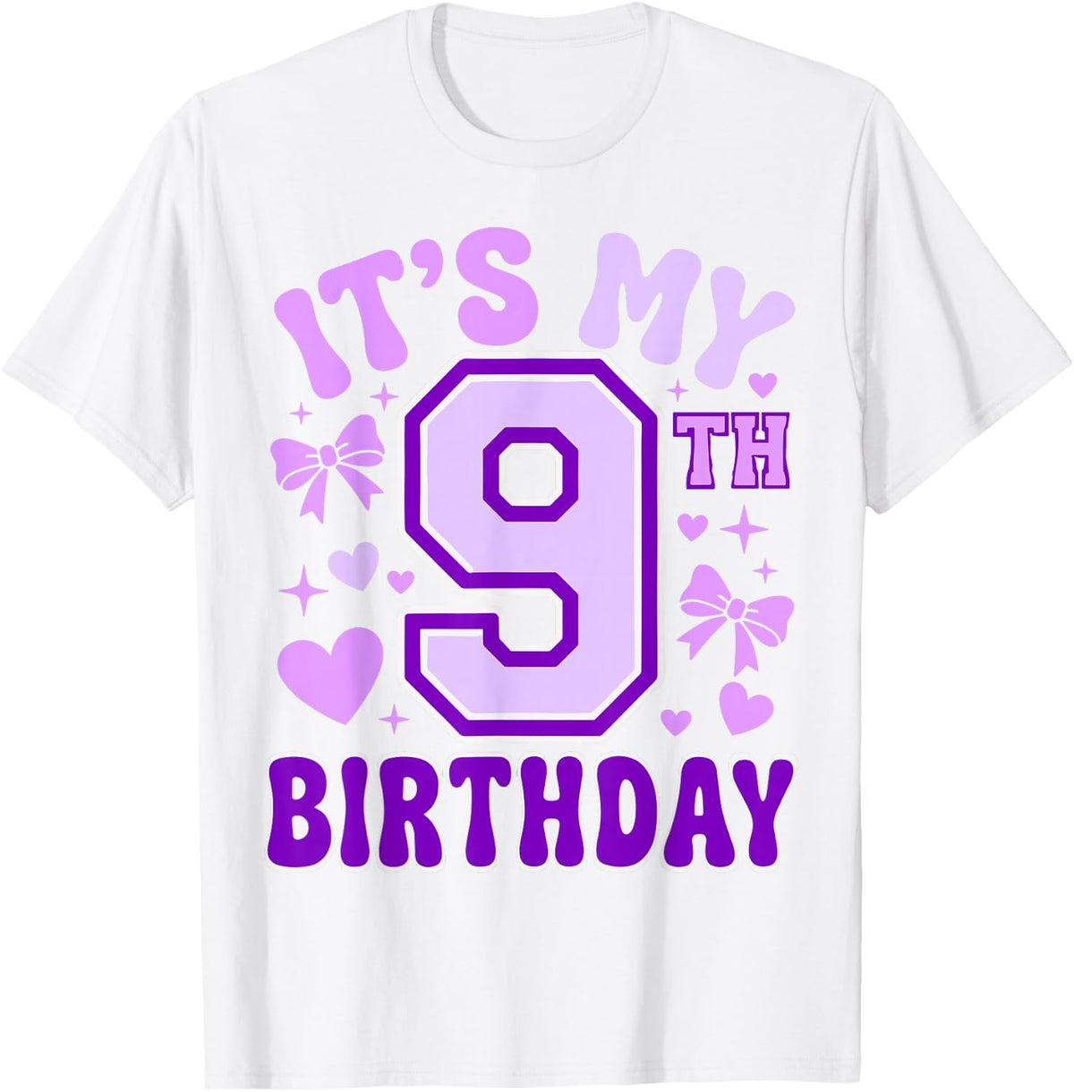 9th Birthday Girls Apparel Nine Years Old It's My 9 Bday T-Shirt