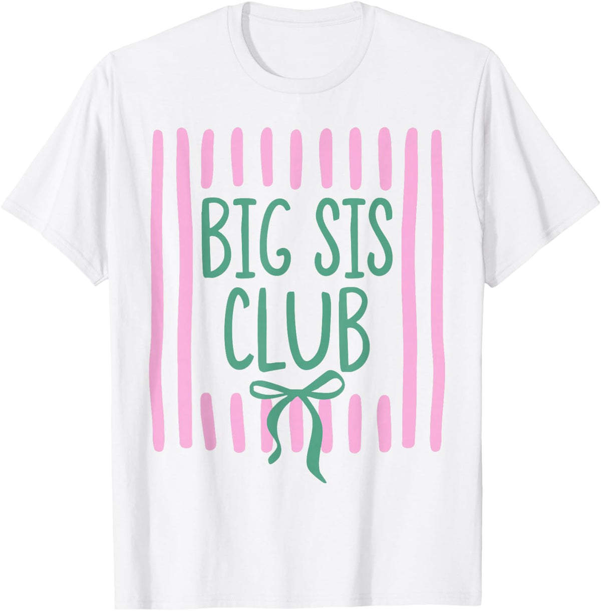 Striped Big Sister Club Matching Sibling Promoted to Big Sis T-Shirt