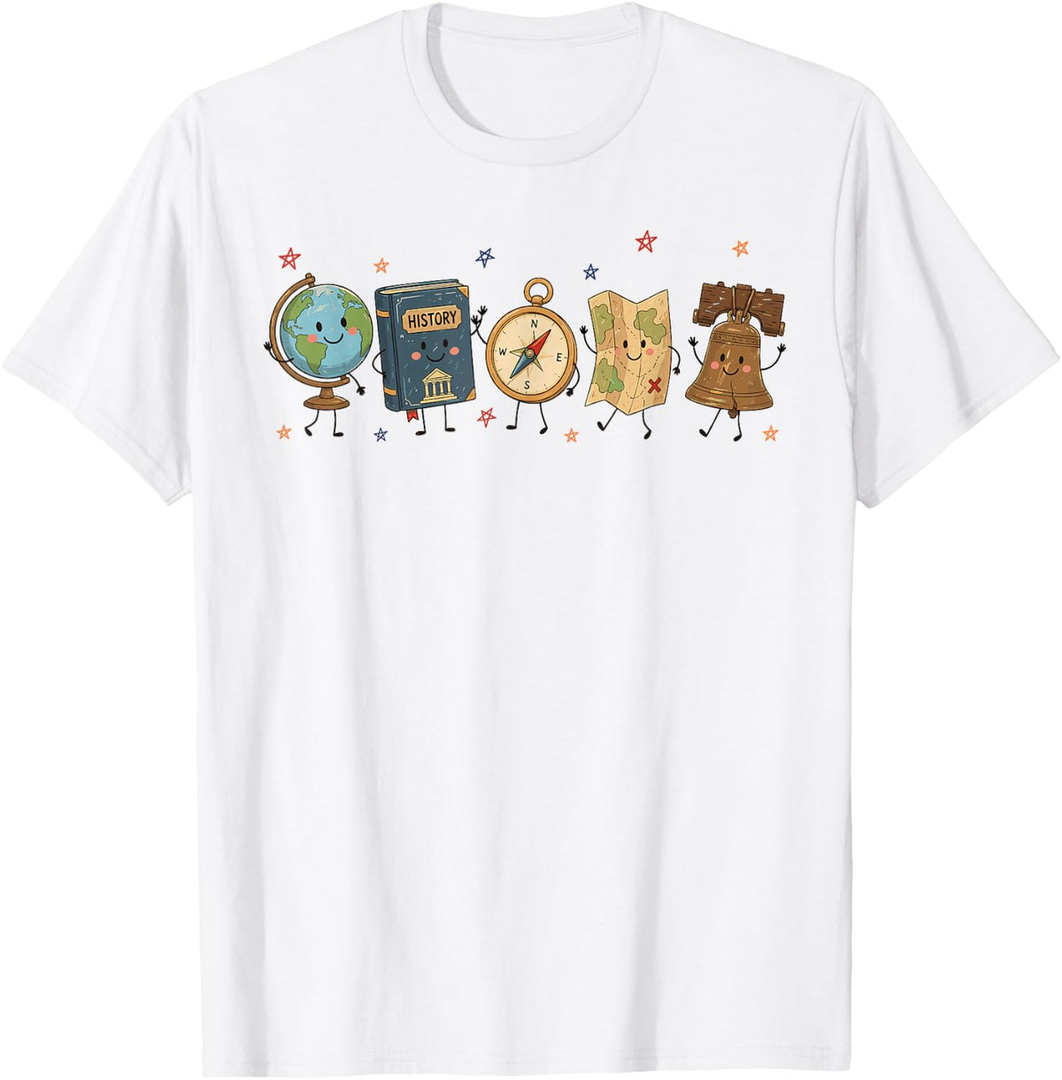 Social Studies Teacher Globe Map History Book Back to School T-Shirt