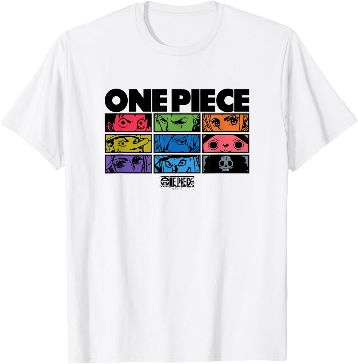 One Piece Anime Character Eyes Colorful Pop Art Grid T-Shirt
